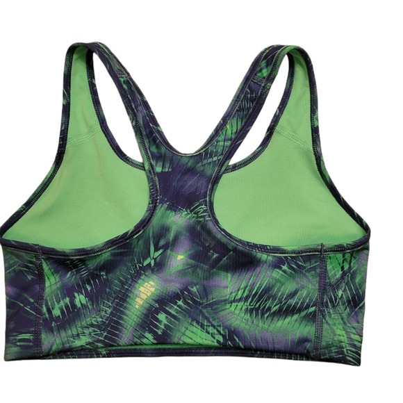 NIKE Woman's Pro Classic Swoosh Notebook Training Sports Bra Green Size Medium - Picture 2 of 8